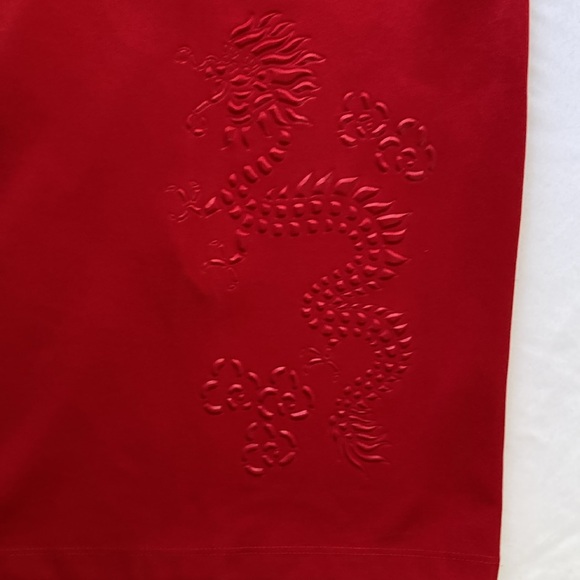 Vintage DRAGON  Embedded Red Skirt ~ Well Detailed Dragon Skirt pre~loved - Picture 7 of 11